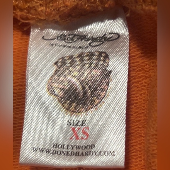 Vintage Ed Hardy Orange Joggers Size XS Pristine Condition - Picture 2 of 5